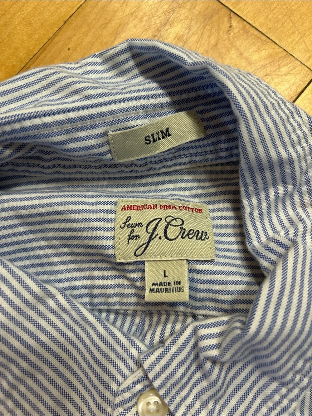 J. Crew Light Blue and White Pinstripe Slim fit Button-Down Shirt